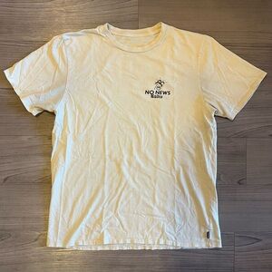 No News Surf Skate Streetwear Cream Black Radio AOP LA Palm Tree Smiley T Shirt